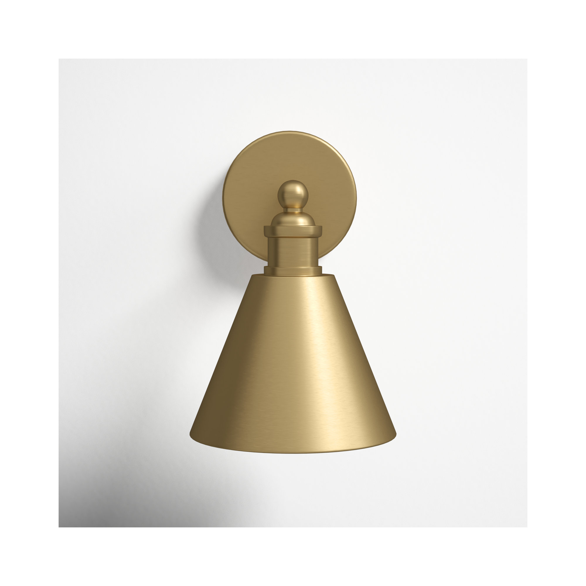 Elton Single Light Dimmable Wall Sconces, Brass, Brass
