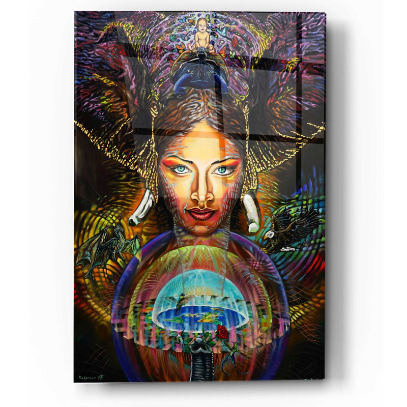 Bungalow rose «The Fermament» par Jan Kasparec, art mural en verre acrylique, H 16 po x l 12 po x P 0,13 po