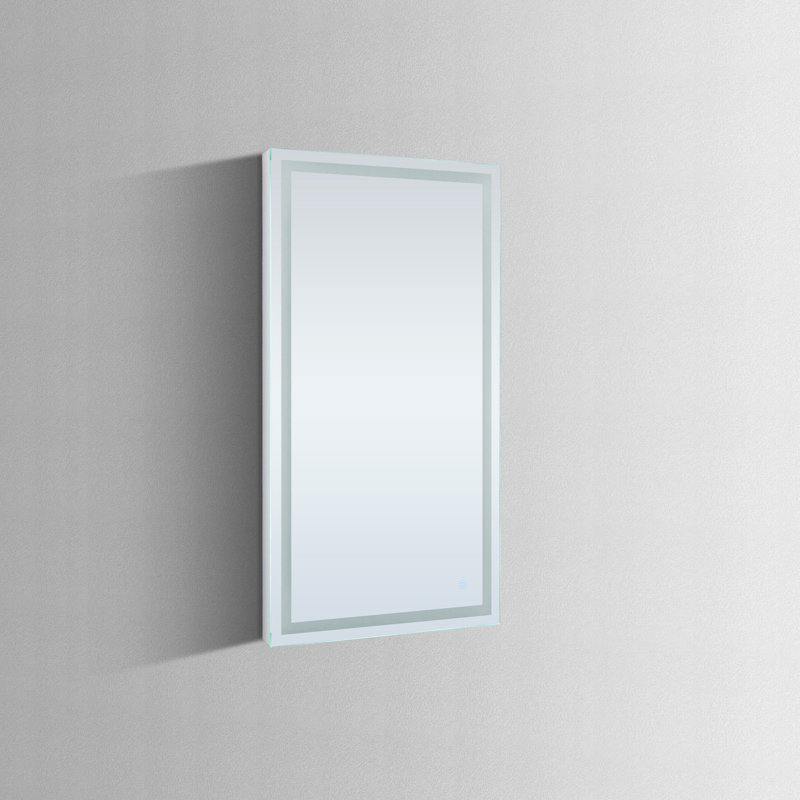 Miroir de salle de bain à DEL sans cadre avec désembueur à DEL de 5 po DAX Sorrento, 85,71 po x 5 po