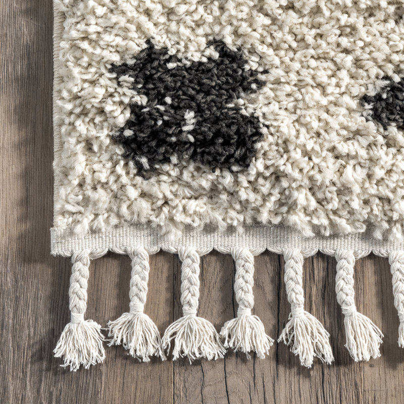 Tapis à poil long Biviana Tribal, Rectangle 5 pi 3 po x 7 pi 3 po