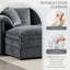 Canapé modulaire en chenille avec siège profond et repose-pieds mobile Chenille