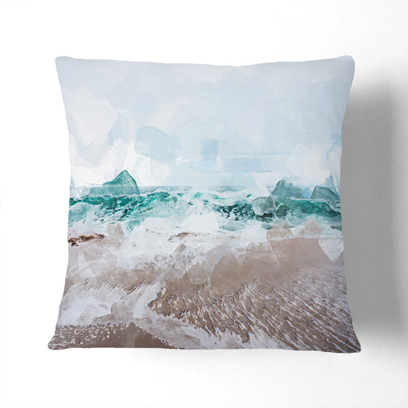 Beach In Santa Cruz California In Abstract Abstract Square Throw Cushion, White, 40 x 40 cm