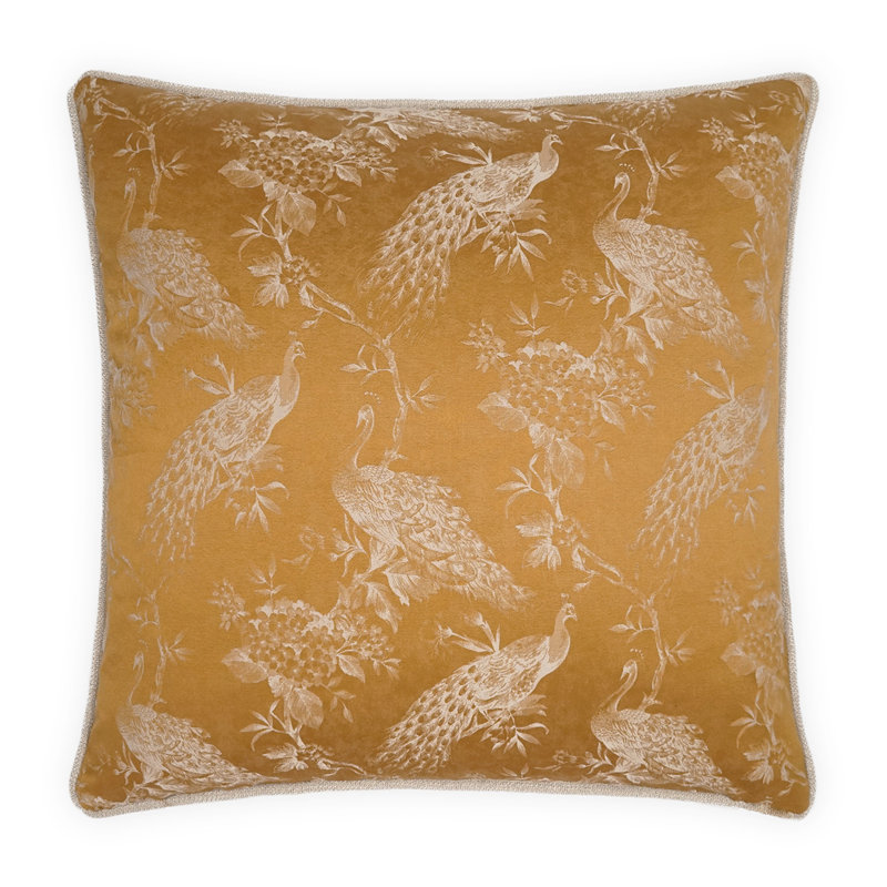 Coussin décoratif rococo, Carré 20 po, Doré