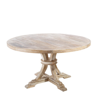 Demott Round Solid Wood Dining Table