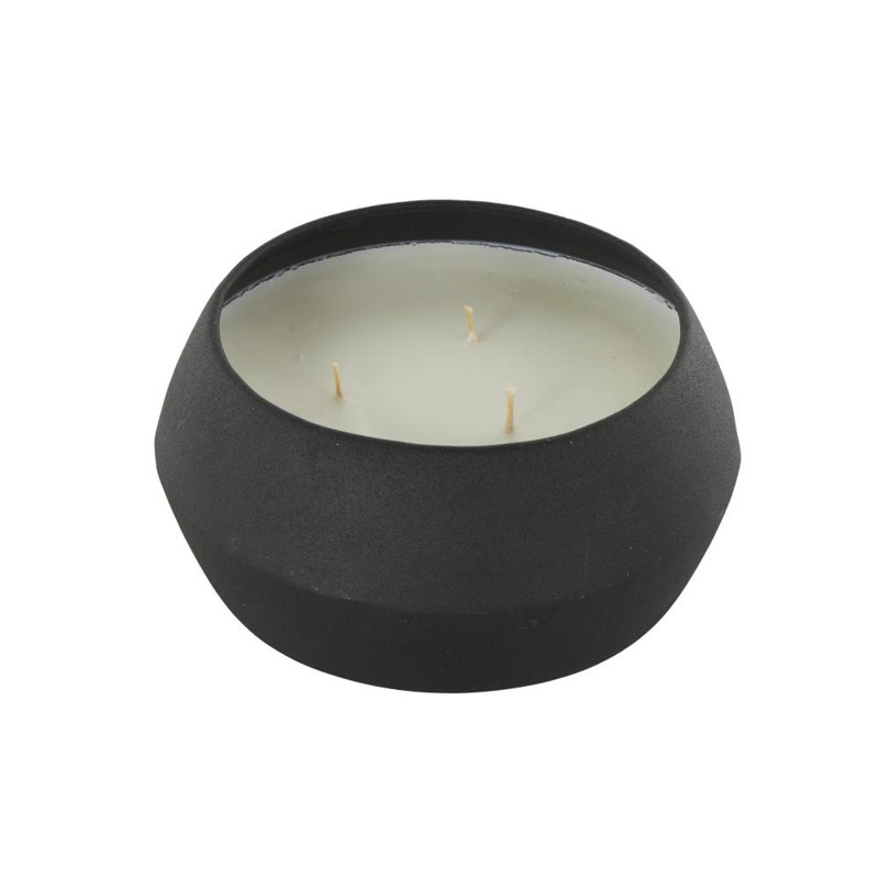 Cole And Grey Metal Creamy Vanilla Swirl Scented Textured 30Oz 3 Wick Candle With White Wax