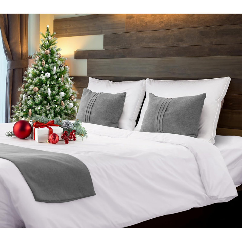 White Queen Size Gusseted Down Alternative Pillows, Set of 2