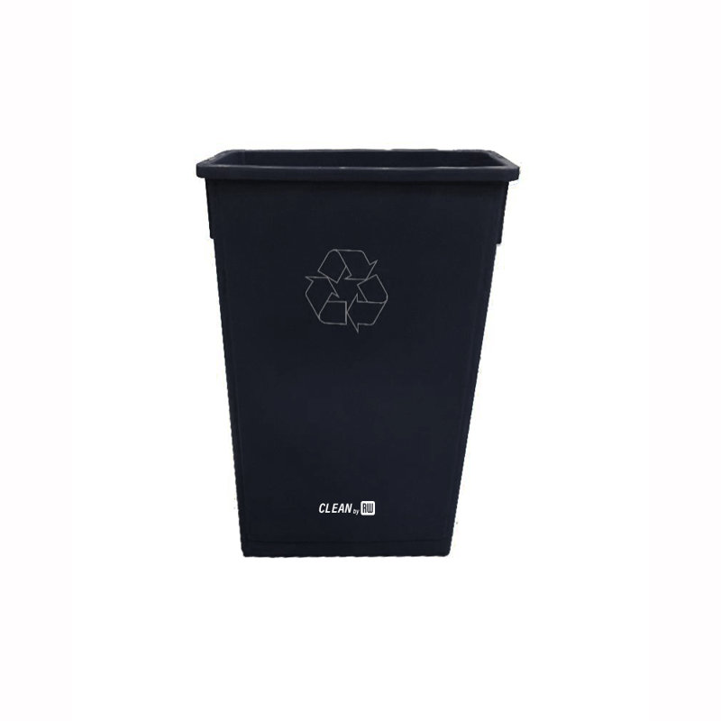Plastic Open Kitchen Trash Can - 23 Gallons, Black