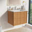  Meuble-lavabo flottant moderne 24 po avec comptoir intégré en bois naturel