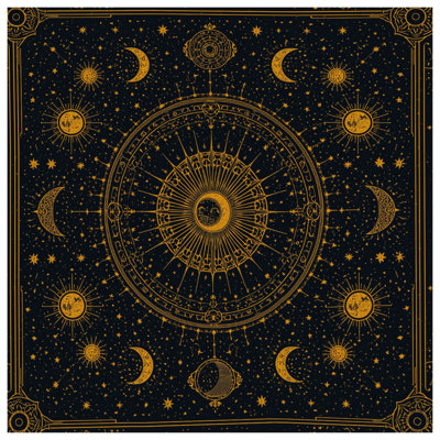 Celestial Sun Moon Illustration Comforter