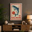 Leaping Salmon Art Deco - Wrapped Canvas-1787857921-1787857925