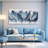 Framed Art Wall Decorations Blue Leaves Canvas Wall Art Abstract Art Modern Artwork For Living Room Bedroom Dining Room Home Office Decor 20"X40"