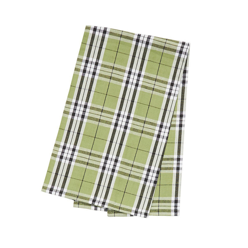 Torchon de cuisine en coton tissé à carreaux Max Plaid Tarragon