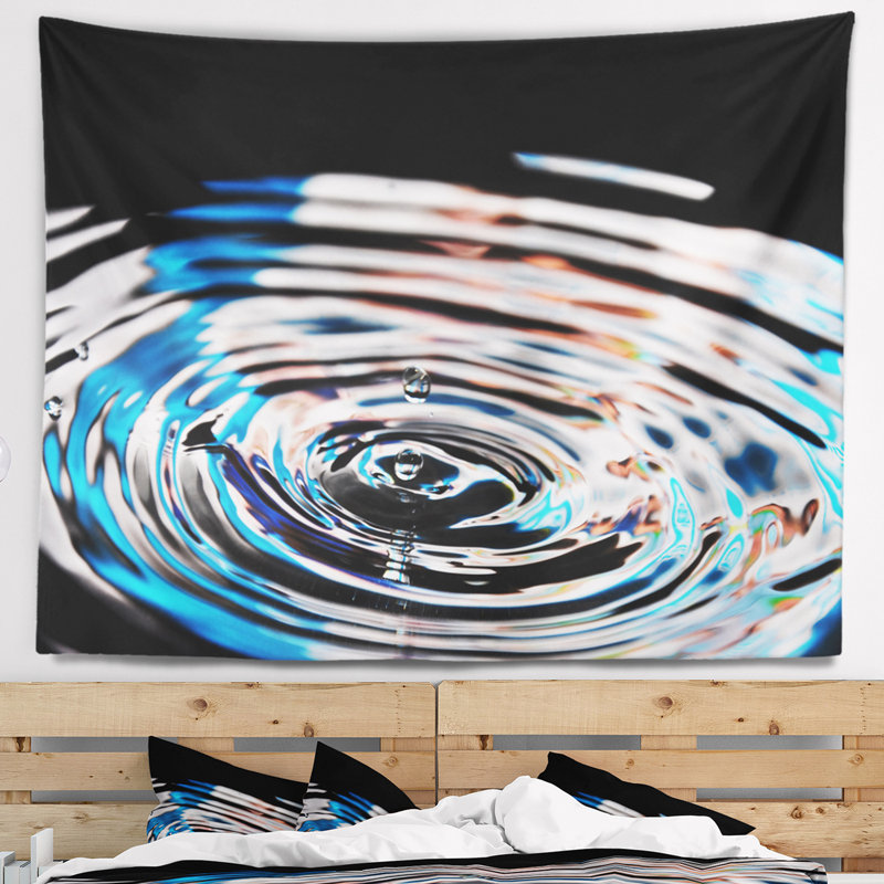 Tapisserie abstraite d’eau mauve magnifique, H 50 po x l 60 po