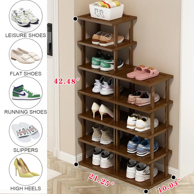 12 Pair Stackable Shoe Rack