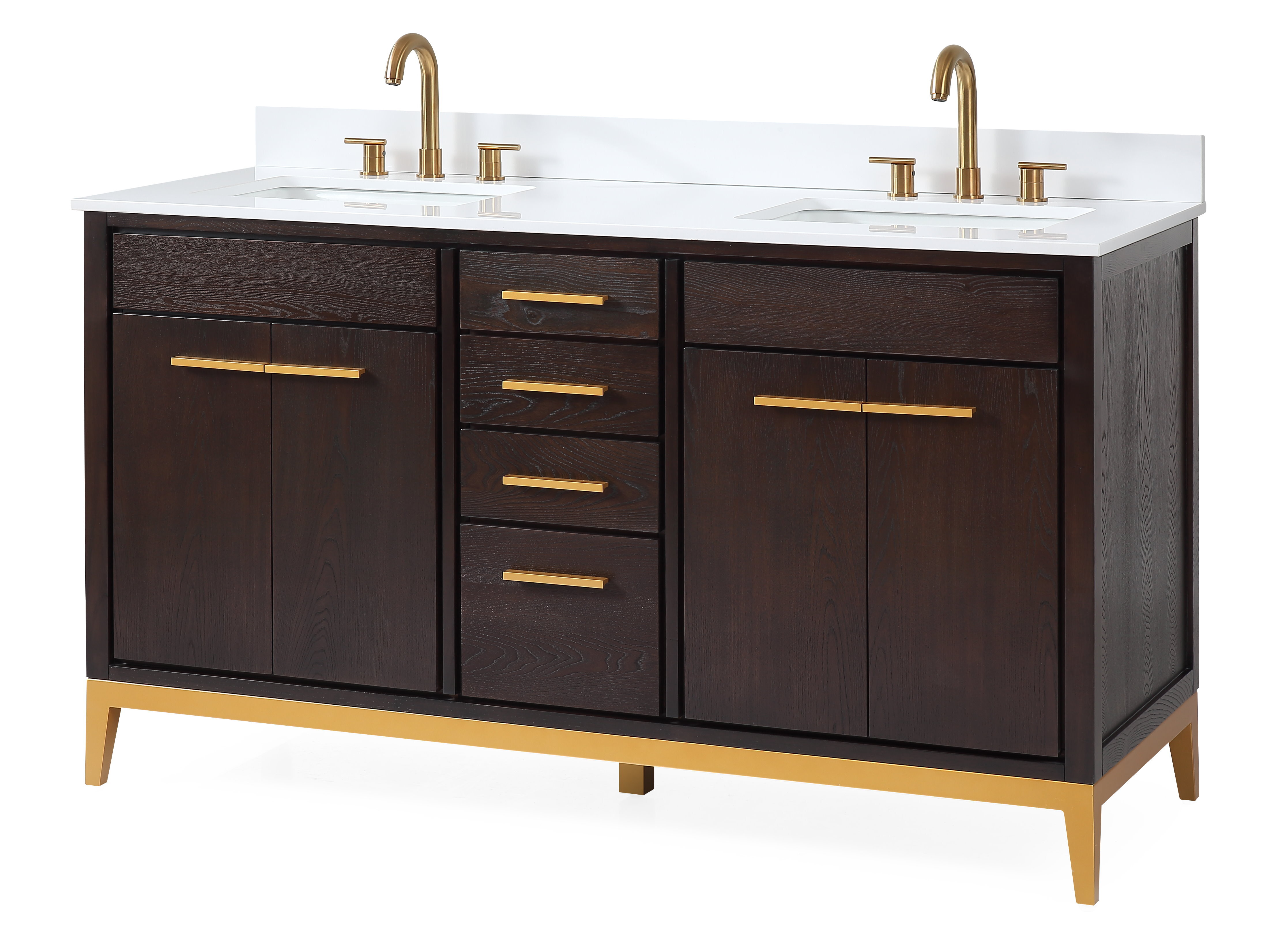 Everly Quinn Andreka 60'' Free Standing Double Bathroom Vanity with ...