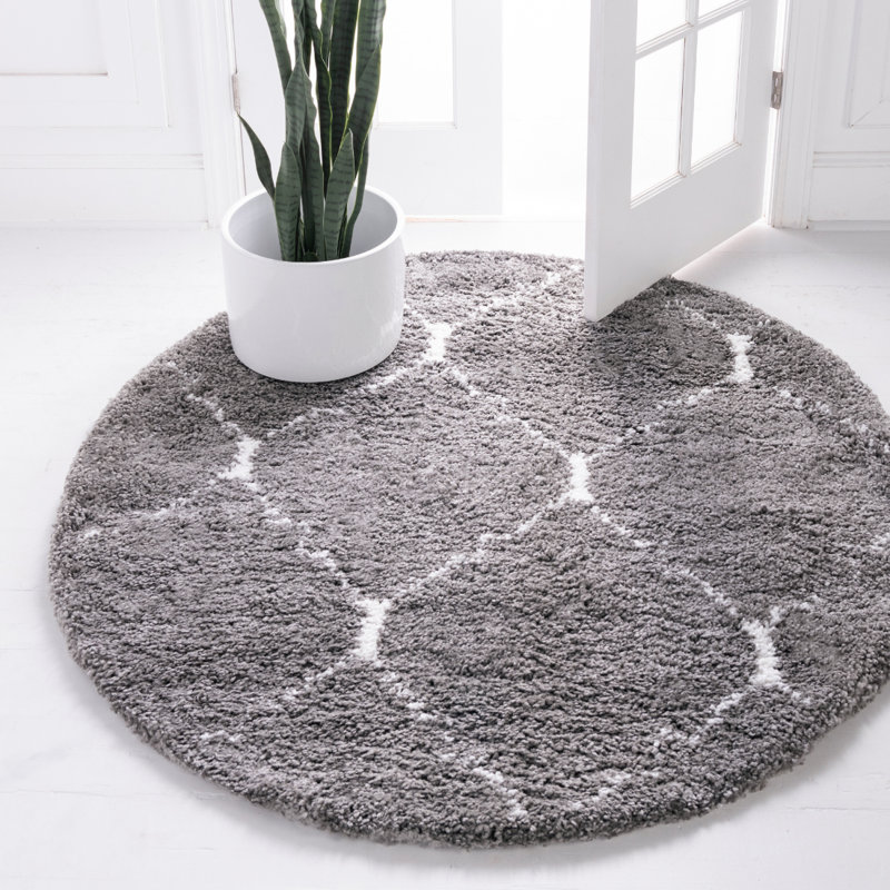 Arthelia Geometric Indoor Rug, Round 5'1"