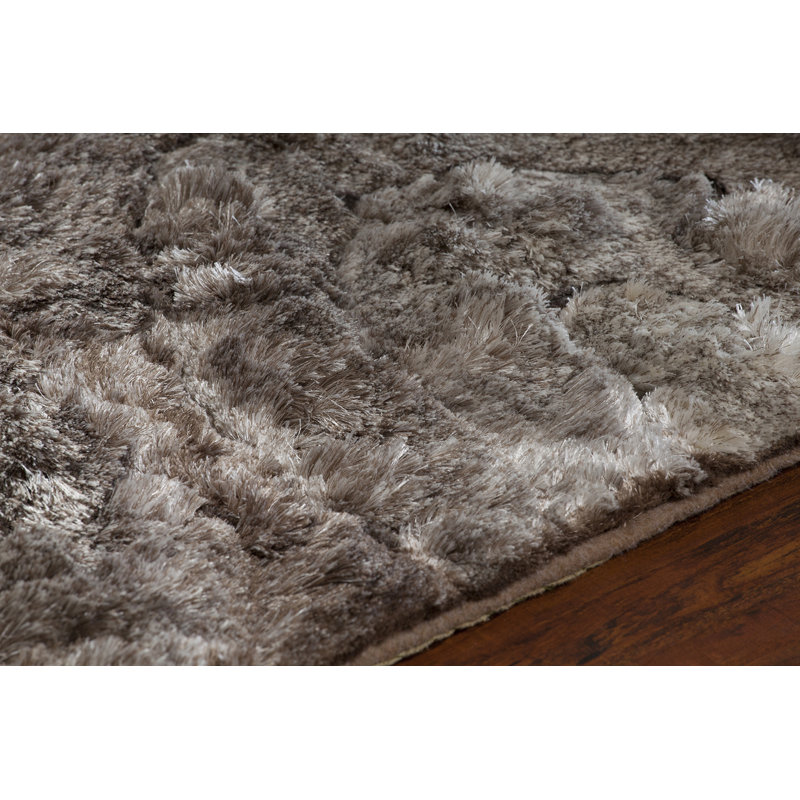 Flemish Hand Loomed Modern Area Rug in Taupe/Cream/Beige, Rectangle 5' x 7'6"