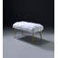 Banc Bagley II en fausse fourrure blanche et finition dorée