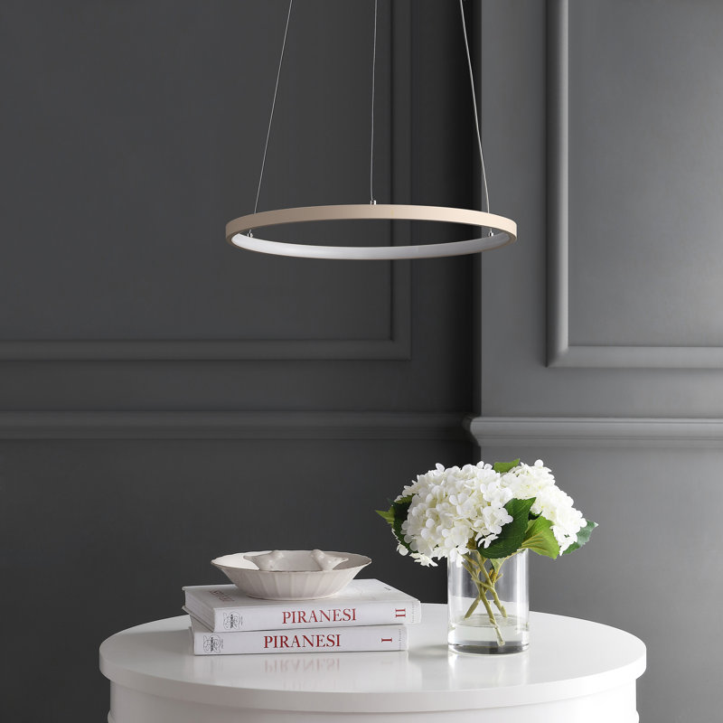 Odin 1-Light LED Unique / Statement Chandelier, 0.75" H x 15.75" W x 15.75" D, Beige