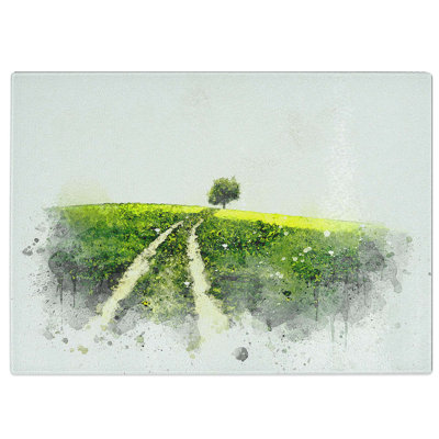 Tempered Glass Path to a Lone Tree Chopping Board