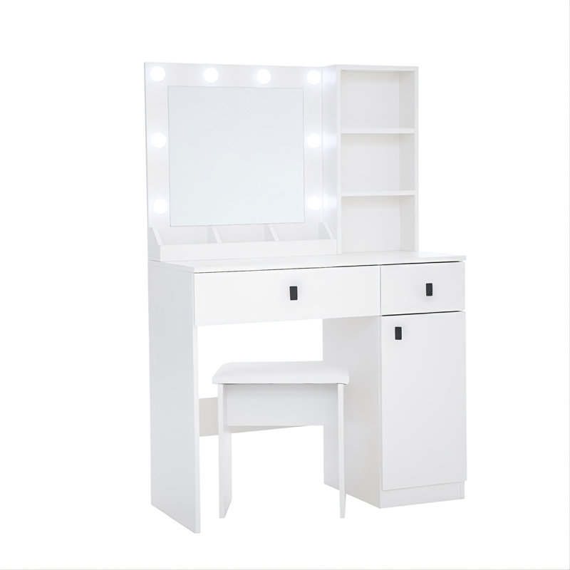 Bureau de meuble-lavabo avec lumières