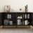 4 Door Black Sideboard Cabinet, Black Buffet Storage Cabinet with Sunburst Accent Cabinet Design