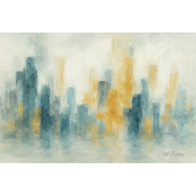 Art urbain sur toile, "Urban Glow" par William, 16" H x 24" W