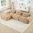 L-Shaped Corduroy Cloud Sectional Sofa With Ottoman-381968707