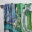 Green Luxury Abstract Fluid Art - Geometric Curtain - Velvet Room darkening - 1 panel-71849485