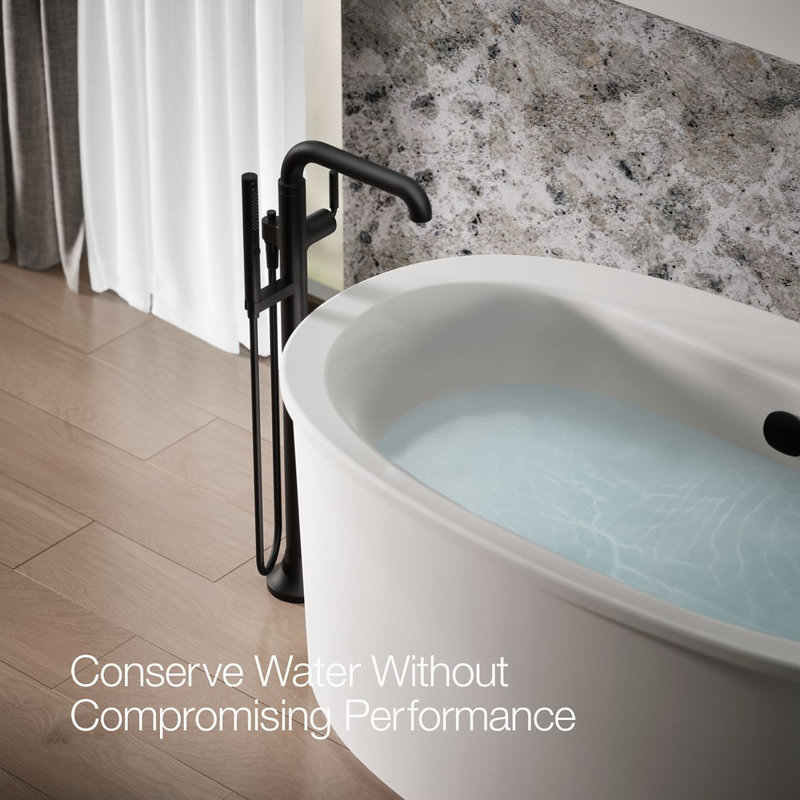 Tone Floor Mounted Clawfoot Tub Faucet, Matte Black