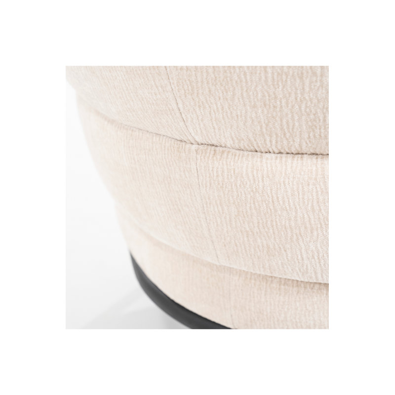 Swivel Barrel Chair, Beige Polyester