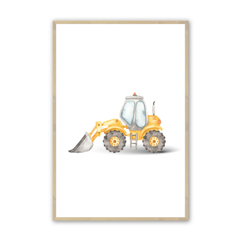 Joren " Construction Vehicles " 3 - Pieces, 24" H x 36" W x 1.25" D, Raw Maple