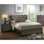 Table de chevet de style contemporain avec deux tons de gris pour la chambre à coucher 2 finitions et poignées en métal
