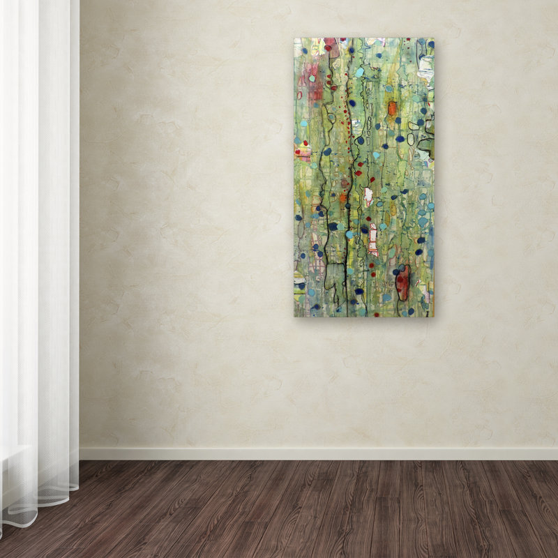 Sylvie Demers Abstract Green and Blue Canvas Art, 12" x 24"