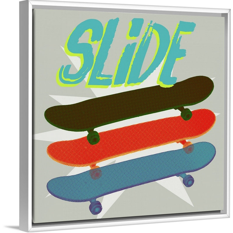 Art sur toile sk8r ii Sieber, H 36 po x l 36 po x P 1,75po, Cadre flottant blanc
