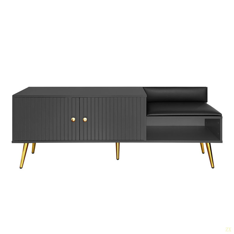 Banc de rangement pour chaussures moderne avec rangement caché et coussins rembourrés pour le chevet, le salon et le vestibule