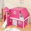 Lit mezzanine en bois avec toboggan, tente et tour-391813680-391813695