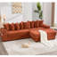 Canapé modulaire en L 110,75 po, canapé modulaire en velours côtelé, avec repose-pieds mobile, porte-gobelets, 8 coussins décoratifs, poche latérale, déplier dans un lit-1844824473