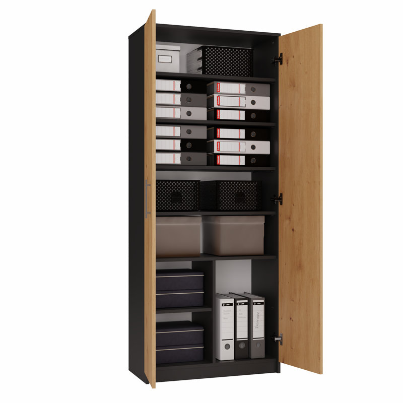 Jahmeek 180cm H x 74cm W Bookcase, Brown