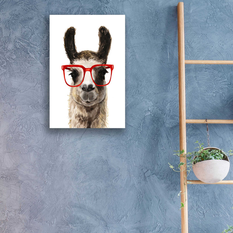 'Hip Llama I' by Victoria Borges, Acrylic Glass Wall Art, 24" H x 16" W x 0.2" D