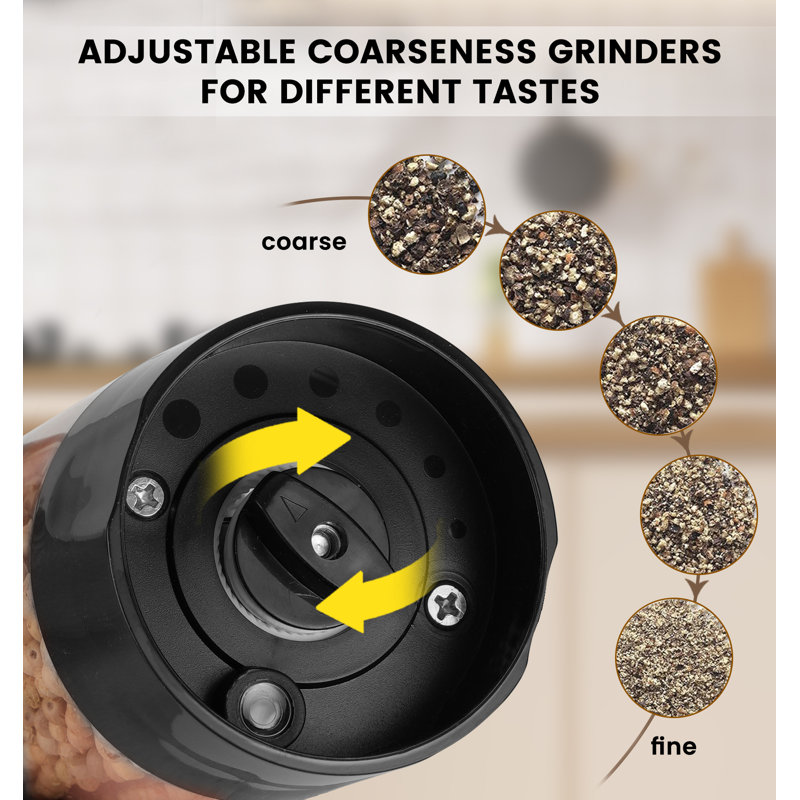 Electric Salt and Pepper Grinder Set - USB Rechargeable With Display Screen And LED Lights,  Upgraded Larger Capacity, Adjustable Coarseness