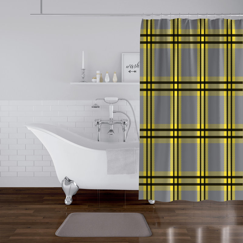 Shaan Plaid Shower Curtain, 90" H x 70" W
