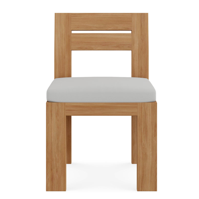 Outdoor Teak Dining Side Chair, Gray