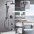Shower Head With Handheld Shower System With 8" Rainfall Shower Head Shower System Dual Shower Combo 3-Setting Handheld Sprayer With Slide Bar