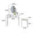 35.43"Modern minimalist solid wood white dressing table with mirror
