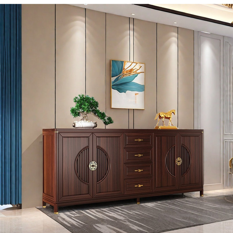 New Chinese Style Solid Wood Sideboard
