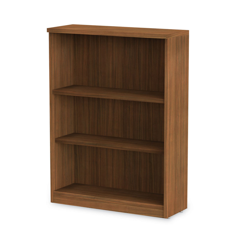 Valencia Mod Walnut Adjustable 3-Shelf Bookcase