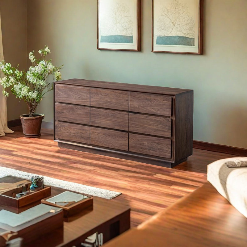 Armoire de rangement en noyer noir
