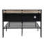 Structure de lit plateforme grand en métal avec fonction de rangement pour le revêtement de lit Tête de lit et doublure USB et pied de lit, aucun sommier nécessaire, grand rangement sous le lit, assemblage facile