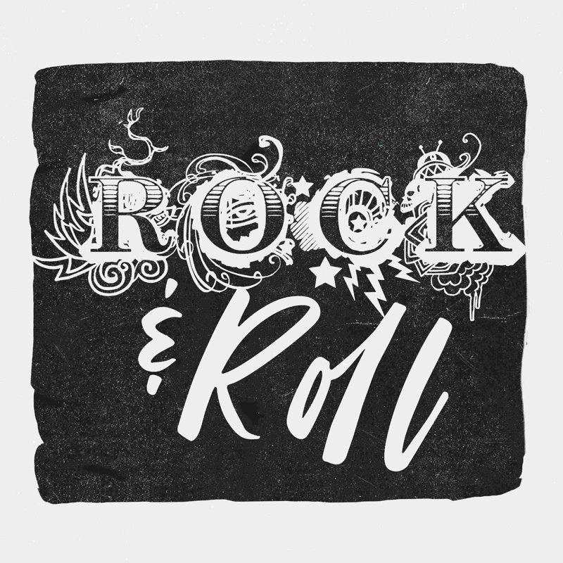 Rock and Roll, H 30 po x l 30 po, Non, Cadre simple argenté